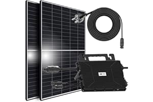 SUNNIVA 850W Balkonkraftwerk 800W komplett Steckdose - Astro-Energy 800W Micro Wechselrichter - PV Solaranlage Komplettset - 2x 425W (850W) Solarmodule - inkl. 5m Kabel - Bluetooth, WIFI