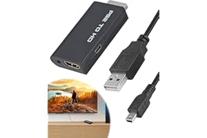MSMXCS PS2 to HDMI Adapter with 3.5mm Audio Output - Convert Playstation 2 Component to HDMI Converter Adaptor for HDTV, Monitor, or TV, Plug and Play, Supports 480i, 480p, 576i Resolutions