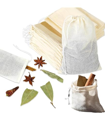 10 Sacchetti Filtranti In Mussola Di Cotone Con Coulisse – 10x15 Cm, Riutilizzabili Per Tè, Cucina Ed Erbe