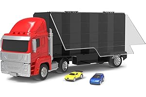 DRIVEN by Battat WH1124C1Z Ki Turbo Transport Carrier Uchwyt i 2 Wyciągane Wyścigi Samochodowe Zabawki i Ciężarówki dla dzieci w wieku od 3 lat