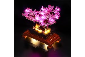 YEABRICKS LED-ljus för Lego-10281 Creator Expert Bonsai Tree (Pink) byggklossmodell (Lego-set ingår inte)