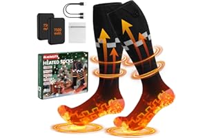 Heated Socks for Men Women,iKuchelife Rechargeable 9000mAh or 7500mAh Battery Electric Sock,Multi-level Adjustable Full Foot Winter Sock,Heated Socks Suitable for Skiing Cycling Foot Warmer Gifts