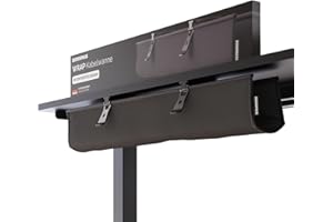 DESKSPACE® Cable Tray Desk Cable Management – Foldable Cable Channel on Both Sides – Cable Organizer for Desk – 94 cm (Black)