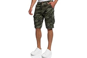 Indicode Herren Monroe Cargo Cargo-Shorts inkl. Gürtel | Bermuda Männer Sommerhose aus Baumwolle