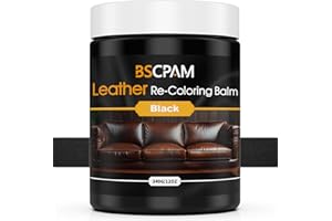 BSCPAM Black Leather Recoloring Balm,12oz Leather Sofa Scratch/Stain Remover,Leather Repair kit for Vinyl Furniture and Car Interior,Leather Dye Paint for Scratched and Faded,Leather Color Restorer