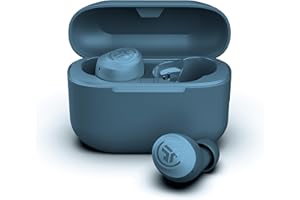JLab Go Air Pop+ Auriculares Inalambricos Bluetooth, Wireless Earbuds 35+ Horas Rendimiento con Caja de Carga - Audifonos Bluetooth Inalambricos con Micrófono, Dual Connect, App, Azul Marino