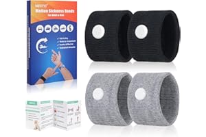 MEIYYJ 2 pares de muñequeras para alivio de la enfermedad por movimiento, para viajes de acupresión, náuseas y náuseas