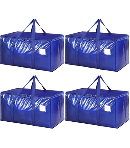 Dntorx 2 stuks 120 l grote opbergtas, Oxford heavy-duty verhuiszakken met ritssluitingen handgreep, waterdichte verhuisdozen, grote reistas voor dekbedden, kleding, beddengoed