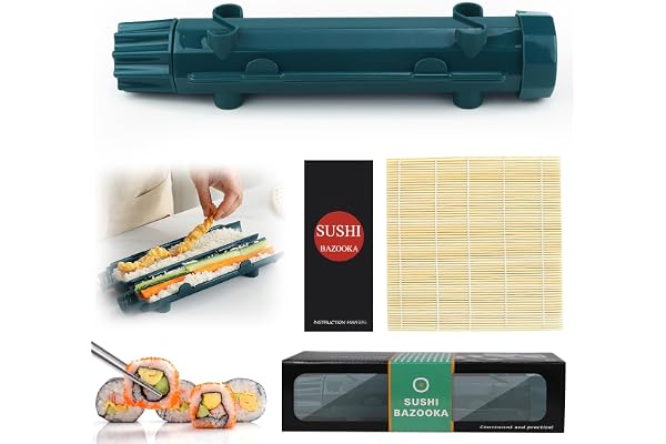 Sushi Maker Bazooka, Sushi Set to DIY Scooter Maker, Bazooka and Bamboo Mat for Beginners