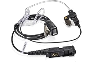 HYS Oreillette Compatible avec Radio multibroches Motorola DP2000 DP2400 DP2600 DP3441 DEP550 XPR3300 MTP3550 XiR P6600 avec Micro, Tube à air Acoustique caché