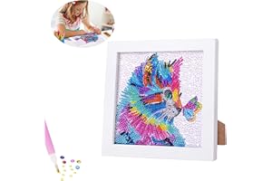 BAYUYI Pittura Diamante per Bambini,Diamond Painting Kit,5D Diamond Painting Kit Completo per Bambini Ragazze e Adulti, Pittura di Mosaico Cavallo per Decorare la Casa Parete 18x18 cm