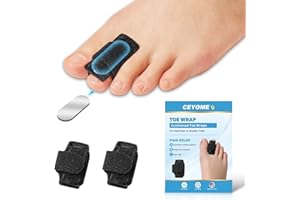 CEYOME Hammer Toe Straightener Corrector for Women & Men - Adjustable Hammer Toe Straightener with Aluminum Plate, 2pcs(Black) Toe Splints Wraps - Realign Bent, Curled, Crooked, Claw, Hammer Toes