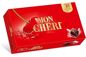 SWEET BUDDIES Chocolats MonChéri - 315g (30 pièces) - Chocolat noir à la liqueur de cerise - Bonbons à l’alcool - Pour un anniversaire, Noël ou simplement le plaisir de grignoter
