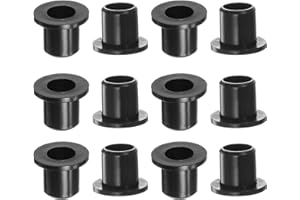 QUARKZMAN 12 Stück Geflanscht Hülse Lager 8mm Bohrung 10.6mm AD 12mm Länge Nylon Buchsen für Welle Schwarz