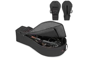 DSLEAF Funda de arco compuesto suave, funda acolchada para ballesta con bolsillo para flecha y correas de mochila, bolsa táctica para arco con arco con múltiples bolsillos para pernos, carcaj y otros