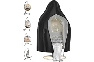 ‎PRIKSIA Priksia Hängesessel Abdeckung, Swing Egg Chair Cover, Hangesessel, Hängesessel Outdoor, Hangesessel Gestell, Anti-Staub mit Reißverschluss 210D Oxford Stoff Veranda 115 x 190 cm