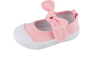 LACOFIA Chaussures Mary Jane Classiques Bowknot en Toile pour Fille Chaussures d'école pour Enfants