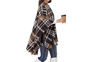 Xnova Damskie ponczo ponczo zimowe 140 x 135 cm, patchworkowe wzornictwo, szal z tkaniny sufitowej, długa dzianina, peleryna, kardigan, etola ciepła