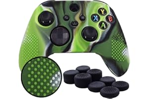 Pandaren Griffe für Xbox Series X Controller, rutschfeste Silikon-Hülle für Xbox Series X/S Controller, Handgriff mit 8 FPS Pro Daumensticks, Tarngrün