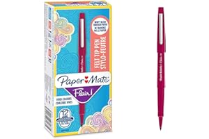 PAPER MATE Papermate Flair Nylon Penna con Punta Sintetica, Punta Media da 0.7 mm, Scatola da 12, Magenta