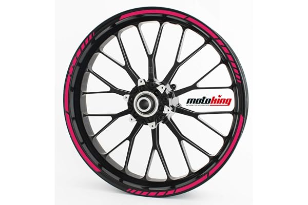 Motoking Autocollants pour Jante à 360 Couleurs Mates/Tour Entier/de 15 à 19 Pouces/Couleur au Choix