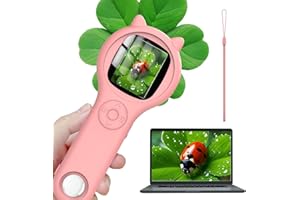 OUTACT Kids Microscope with 500X Magnification, Portable Handheld Digital Microscope, 2MP Rechargeable Pocket Mini Microscopy, 2.0" Handheld Magnifying Glass for kids, Science Kit Gift for for Kids