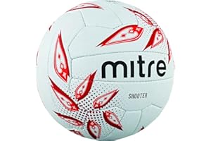 Shooter Tireur Mitre Match Netball Blanc/Rouge/Rubis Taille 4 Unisexe, 32