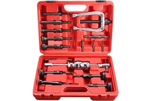FreeTec 16-Piece Inner Bearing Puller Kit, 8mm-58mm Inner Bearing Puller, Blind Hole Bearing Removal Tool with Slide Hammer for Car, Truck, Motorcycle, Red