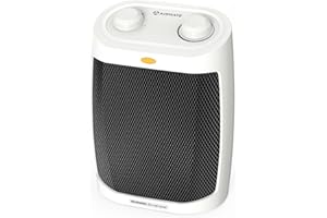 AIRMATE Chauffage d'appoint de 29cm, Chauffage Soufflant de 2000W,3 Modes,Chauffage Electrique Economique, Radiateur Soufflant Céramique PTC Sécurité,Petit Chauffage D'appoint (Blanc)