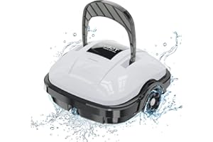 WYBOT Poolroboter Akku, Poolsauger für 100 Minuten Betriebsdauer, Auto-Parken, Starke Saugkraft, Zwei Wasserzuläufe, Automatischer Poolreiniger für Aufstell-/Einbauschwimmbecken bis 80m²
