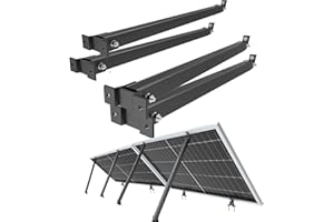 NuaSol Kit de Fixation pour Centrale Électrique de Balcon | Lot de 4 Supports de Panneaux Solaires | Inclinaison Réglable 30°–60° | Supports Individuels avec Vis & Écrous