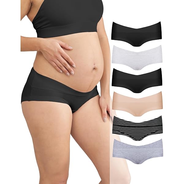 Culottes Maternité Grossesse - Lot De 6 | Coton Doux | Taille Basse | Confort Ventre Rond | Post-accouchement - 6