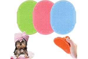 BPS(R) BPS 3Pcs Cepillo Masaje Guantes Manopla Masajeador para Perros y Gatos con Botones de Goma para Cepillar de Polvo Cabello Sana Color al Azar 13x8 cm BPS-2133 * 3