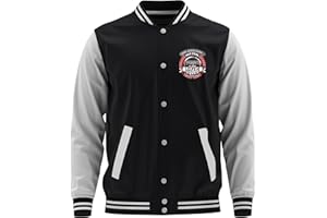 UGLYSHIRT Ein Leben lang Leipzig Herren College Jacke | Football Leipzig Jacke Sport Baseball Freizeit Sweatjacke Sachsen | M1 Schwarz