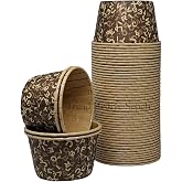 Trend Hediye Sepeti 50'li Kraft Kahverengi Desenli, Muffin Kek Kalıbı, Kek Kaps&uuml;l&uuml; Cupcake Kalıbı, Airfryer Uyumlu