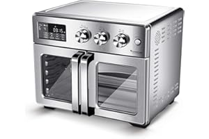 TURBOTRONIC BY Z-LINE TurboTronic Horno Digital 32L 4en1 con Asador Giratorio | Mini Horno, Freidora de Aire, Deshidratador | Capacidad XXL para Pollo, Pizza y Fritura Sin Aceite | Temperatura Regulable de 25°C a 230°C