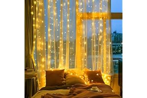 ‎AVOALRE Avoalre kurtyna świetlna LED 2 m x 3 m 300 diod LED łańcuch świetlny, zasłona (maks. 10 zestawów) możliwość rozszerzenia 8 trybów kurtyna świetlna na Boże Narodzenie Nowy Rok święta imprezę okno dekoracja ścienna wesele-ciepła biel