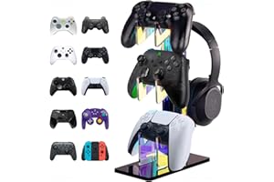 NiHome Opalizujący akrylowy 3-poziomowy uniwersalny kontroler do gier uchwyt na słuchawki stojak na PS5 Xbox ONE kolorowy stojak na kontroler akcesoria do gier antypoślizgowy stabilny uchwyt na