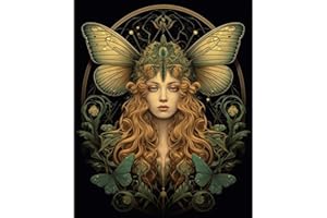 Tucocoo Beautiful DIY Paint by Number for Adults Beginner, Digital Oil Painting Kits on Canvas with Brushes and Acrylic Pigment, Butterfly Woman Creative Style for Home Decor 16x20 inch (Frameless)