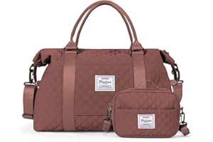 HYC00 Bolsa de Viaje Mujer Hombre Bolsa de Gimnasio Bolsa de Deporte con Bolsa de Aseo, Bolsa Deportiva Bolsa Viaje Mujer fin de Semana Bolsa Fitness Bolsa Hospital Bolsa de Mano Equipaje, Rojo Hierro