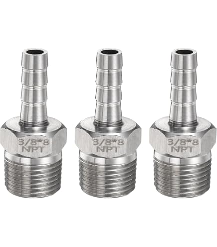 sourcing map 3 Stück Schlauchtülle Schlauchanschlüsse Schlauchverbinder 6mm AD x1/4PT Außengewinde 304 Edelstahl Rohrverbinder Schlauchadapter Wasseranschluss Verlängerung