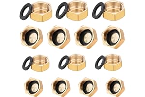 lompyeu Blindstopfen 1/2 3/4 zoll,14 Stück Blindstopfen Wasserleitung Außengewinde und Innengewind für Rohranschluss Badezimmer, Heizung und Trinkwasseranlage Geeignet, Wassersysteme