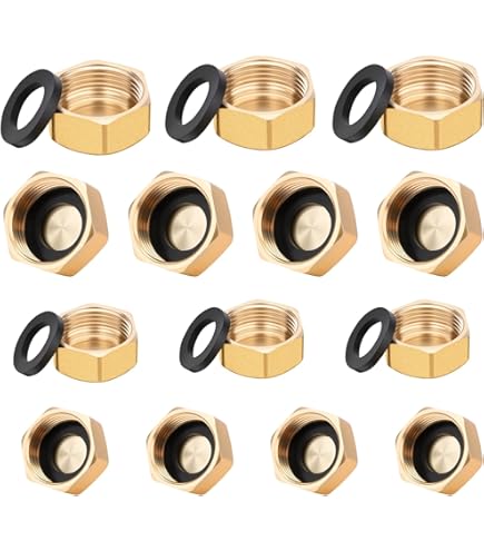 2 stuks blindstoppen 1/2 inch, blinde stop, waterleiding, hoekventiel, met afdichtringen voor tuin, outdoor buizen