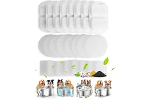 oneisall 8 Packung Ersatzfilter für 7L Hundebrunnen Trinkbrunnen Edelstahl, Wasserbrunnen für Katz, 3 Filtersystem