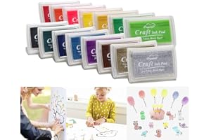 CCINEE 15 Colors Ink Pads - For Use with any Rubber Art/Craft Stamps