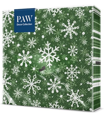 Servietten Weihnachten Lot De 20 Serviettes De Table Flocons