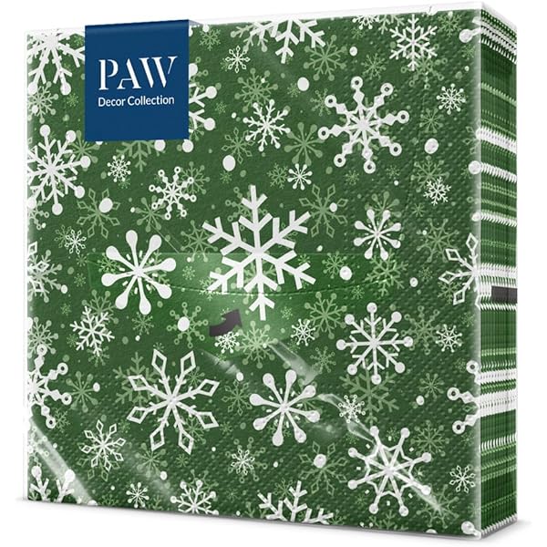 20 Sheets Décorations De Table En Forme Flocon Neige Serviettes