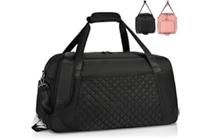 Lubardy Sporttasche Damen 40L Groß Reisetasche Damen Weekender Schwimmtasche Trainingstasche mit Schuhfach Tasche für Gym Fitness Urlaub Übernachtung Yoga Tanzen Duffle Bag (Schwarz)