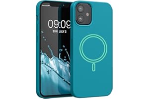 kwmobile Carcasa Compatible con Apple iPhone 12 Mini - Funda magnética Compatible con MagSafe de TPU y Silicona - petróleo Mate
