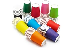 CAILIYA CAILI Lot de 100 gobelet Carton,gobelets en Papier pour fête de Mariage pour Dessin d'enfant,matériel de Bricolage,Verres jetables biodegradables ecologique,Bricolage Fête Vacances(Couleur aléatoire)